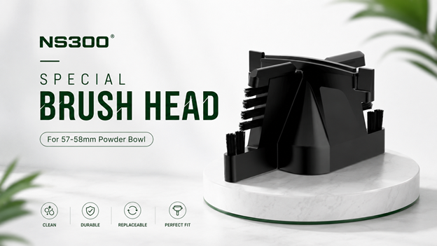 NS300 replacement brush head for 57mm and 58mm portafilter baskets
