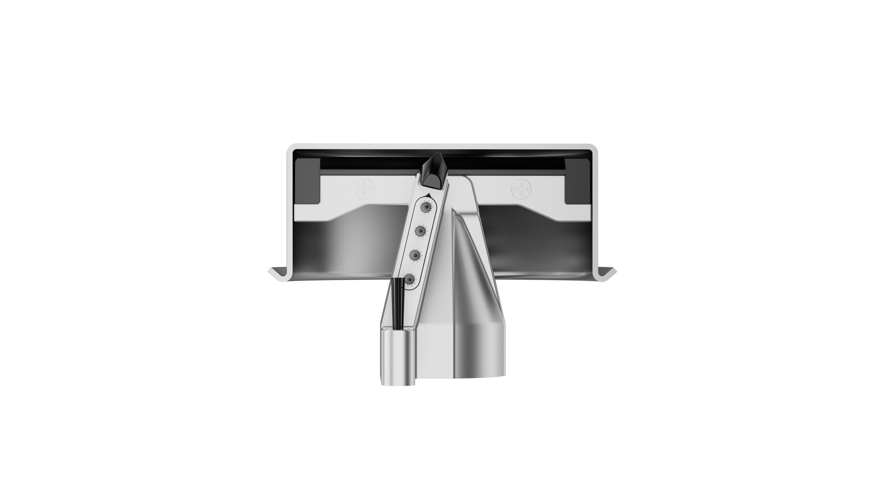 Cleaning head for double shot portafilter with flat bottom right-angle soft rubber