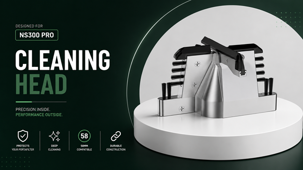 NS300Pro angled-wall rubber cleaning head inside IMS competition basket