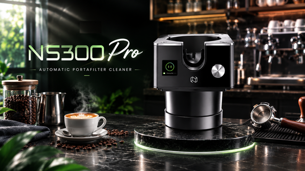 NS300Pro automatic portafilter cleaner for professional cafés and espresso bars