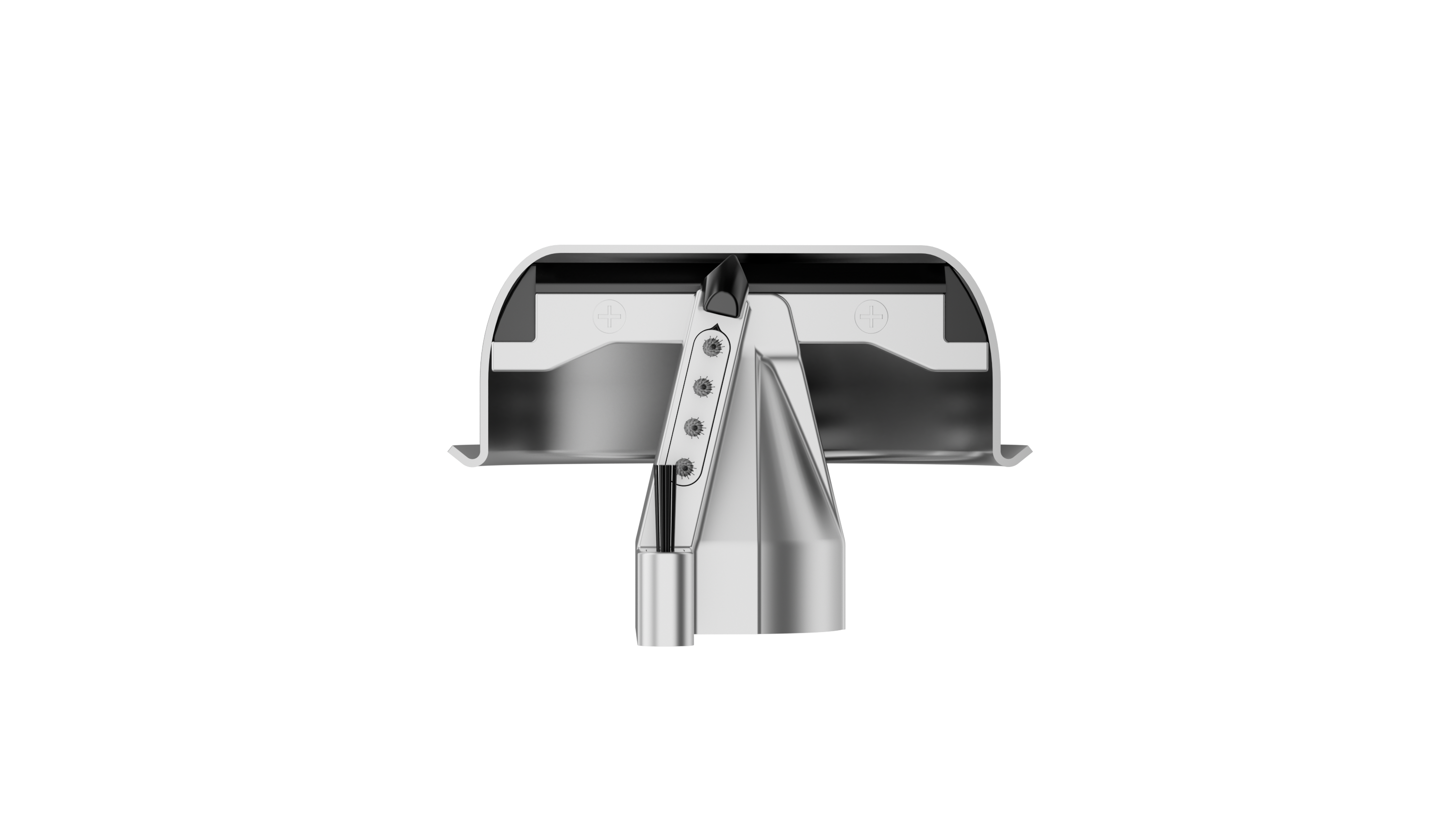 Cleaning head for double shot portafilter with flat bottom angled soft rubber